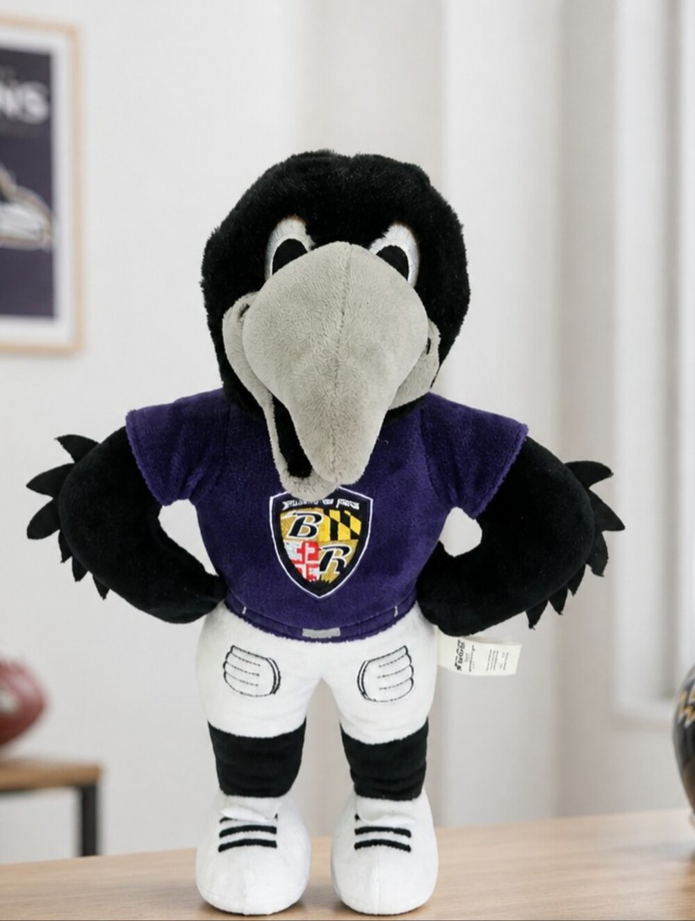 Baltimore Ravens Official NFL 15" Plush Poe Mascot Purple #1 Jersey by FOCO